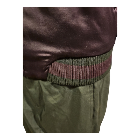 Aritzia Talula Satin Bomber Jacket - Purple and Black - Picture 6 of 10